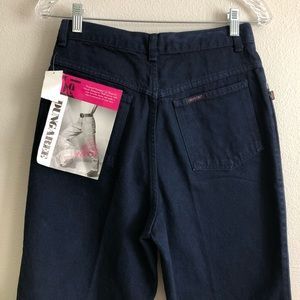 VINTAGE High waist over dyed tapered leg jeans